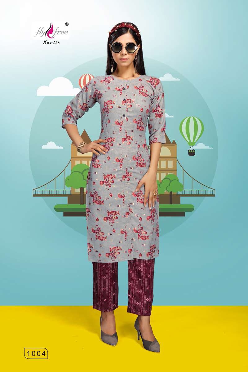 Fly Free Roller Fancy Ethnic Wear Latest Kurti With Bottom Collection